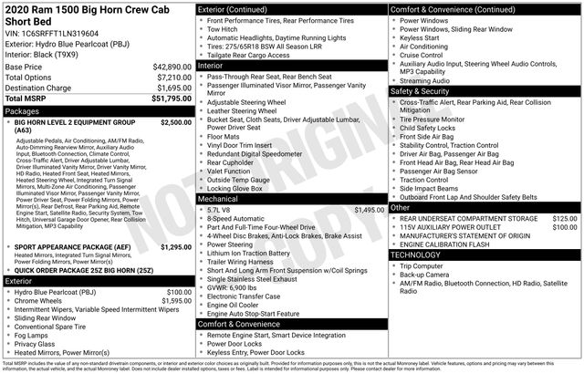ram ram 1500 pickup 2020 1C6SRFFT1LN319604 image ram ram 1500 pickup 2020 1C6SRFFT1LN319604 image